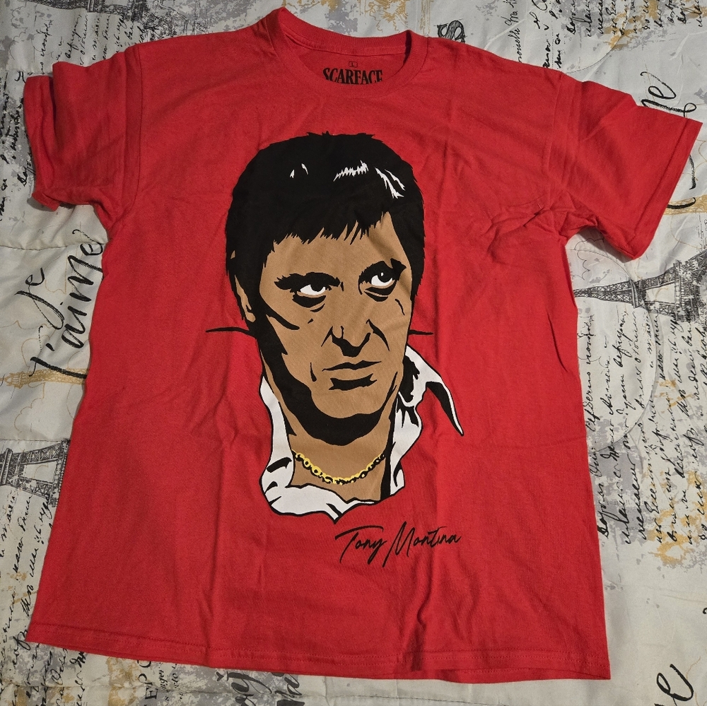 Scarface Red Graphic T-Shirt - Picture 2 of 7